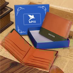 MATSS RFID Protected Tan-Olive Original Leather Wallet For Men