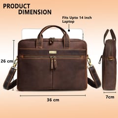 ABYS 14 Inches Hunter Leather Laptop/Macbook/Messenger Bag