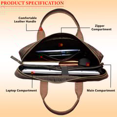 ABYS 14 Inches Hunter Leather Laptop/Macbook/Messenger Bag