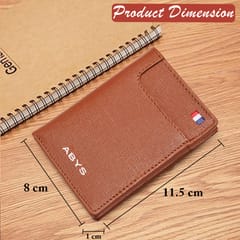 ABYS Premium Tan Suffiano Print Leather RFID Protected 7 Slots Card Holder