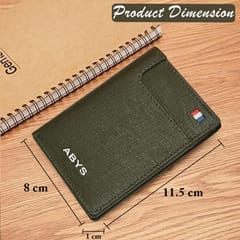 ABYS Premium Olive Suffiano Print Leather RFID Protected 7 Slots Card Holder For Men & Women