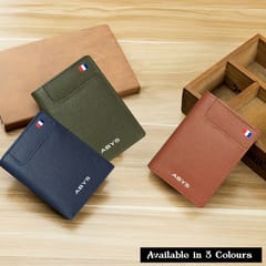 ABYS Premium Navy Suffiano Print Leather RFID Protected 7 Slots Card Holder