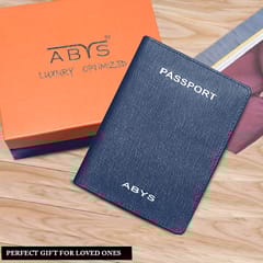 ABYS Suffiano Print Leather Blue Passport Holder