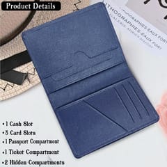 ABYS Suffiano Print Leather Blue Passport Holder