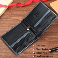 ABYS Genuine Leather Personalised Grey Wallet For Men