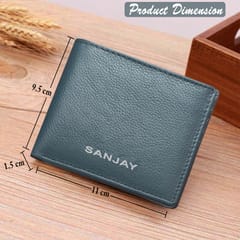 ABYS Genuine Leather Personalised Grey Wallet For Men