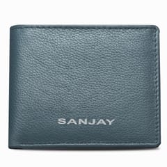 ABYS Genuine Leather Personalised Grey Wallet For Men