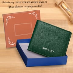 ABYS Genuine Leather Personalised Green Wallet For Men