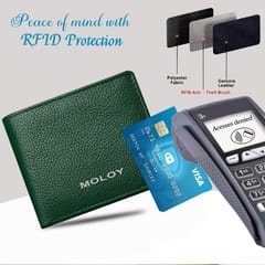 ABYS Genuine Leather Personalised Green Wallet For Men