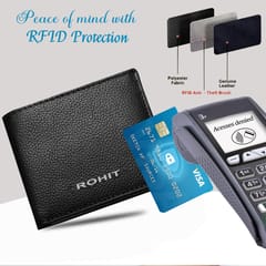 ABYS Genuine Leather Personalised Black Wallet For Men
