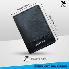 MATSS Genuine Leather RFID Protected Black Card Holder(Upto Hold 14 Cards)