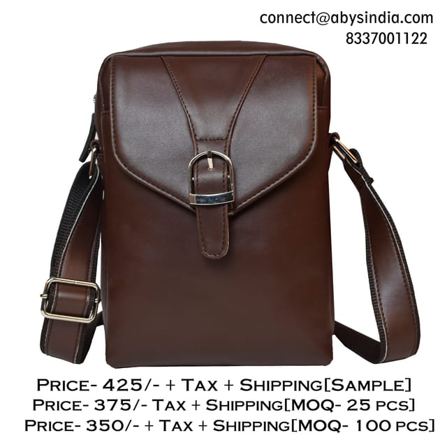 PU Leather Coffee Messenger Bag