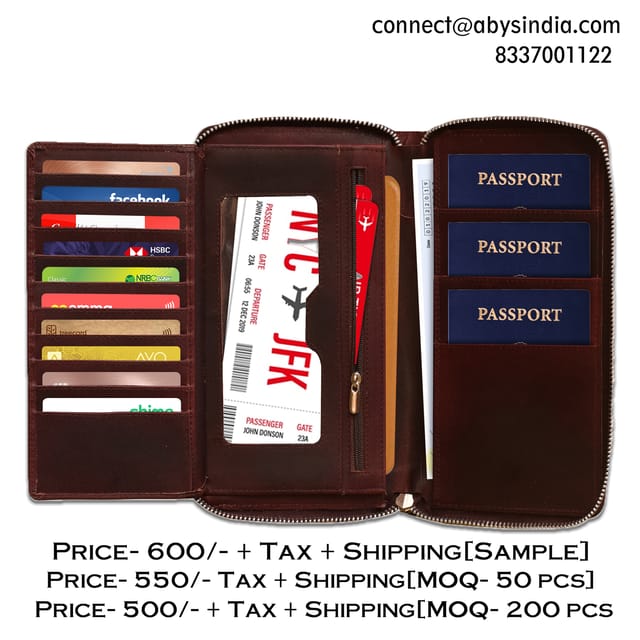 Genuine Leather Wine Colour Document Holder