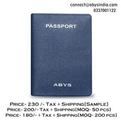 ABYS Suffiano Print Leather Blue Passport Holder