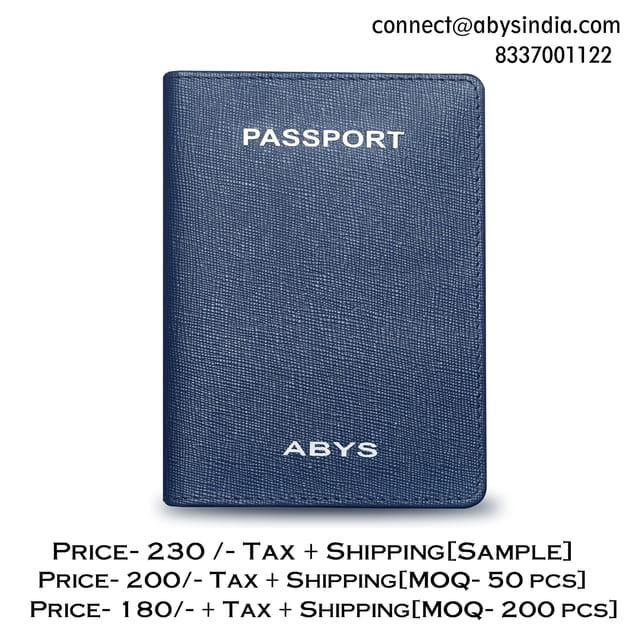 ABYS Suffiano Print Leather Blue Passport Holder
