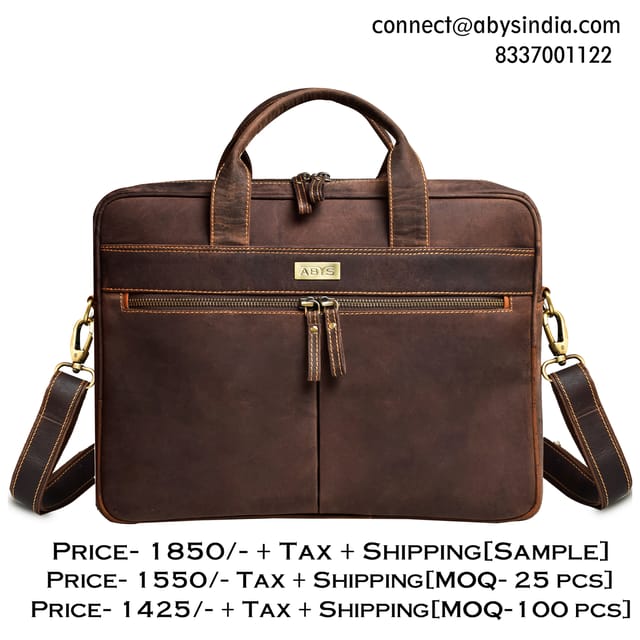 ABYS 14 Inches Hunter Leather Laptop/Macbook/Messenger Bag