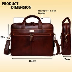 ABYS 14 Inches Genuine Leather Laptop/Macbook/Messenger Bag