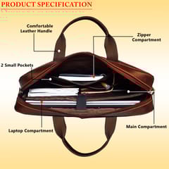 ABYS 14 Inches Genuine Leather Laptop/Macbook/Messenger Bag