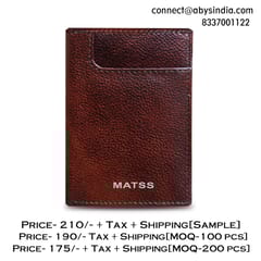 MATSS Genuine Leather Dark Brown Card Holder
