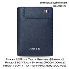 ABYS Premium Navy Suffiano Print Leather RFID Protected 7 Slots Card Holder
