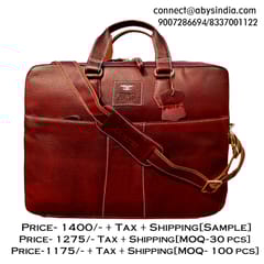 Genuine Leather 14 Inch Dark Brown Laptop Bag