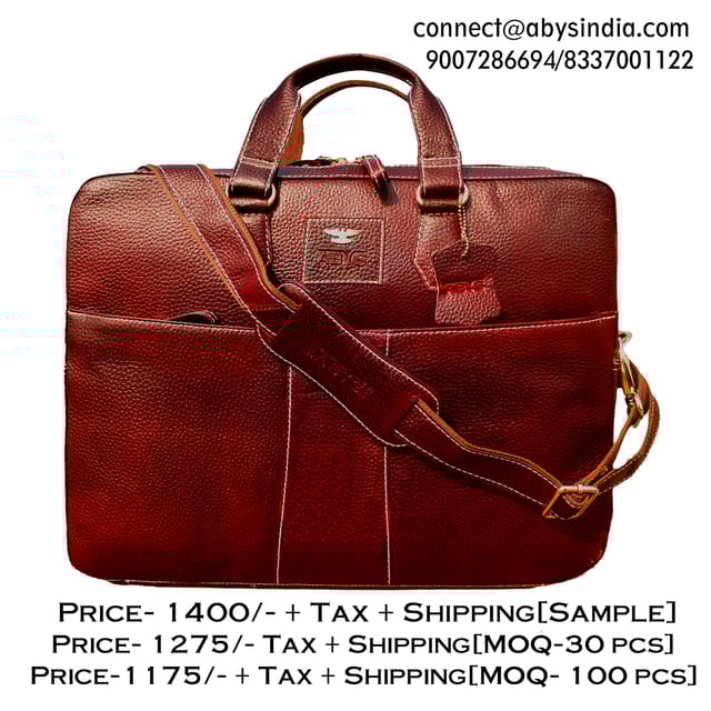 Genuine Leather 14 Inch Dark Brown Laptop Bag