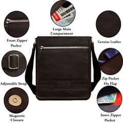 Genuine Leather Coffee Colour Messenger Bag