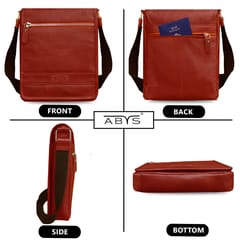 Genuine Leather Light Brown Colour Messenger Bag