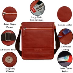 Genuine Leather Light Brown Colour Messenger Bag