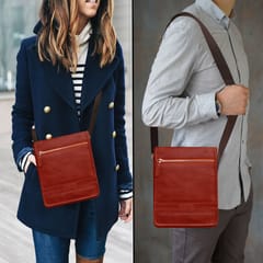 Genuine Leather Light Brown Colour Messenger Bag