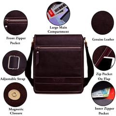 Genuine Leather Dark Brown Colour Messenger Bag