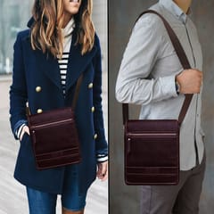 Genuine Leather Dark Brown Colour Messenger Bag