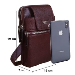 Genuine Leather Dark Brown Small Messenger\Waist bag