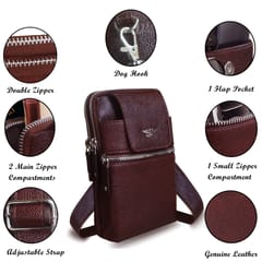 Genuine Leather Dark Brown Small Messenger\Waist bag