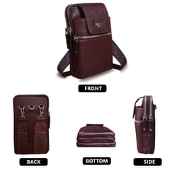 Genuine Leather Dark Brown Small Messenger\Waist bag