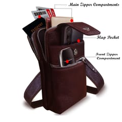 Genuine Leather Dark Brown Small Messenger\Waist bag