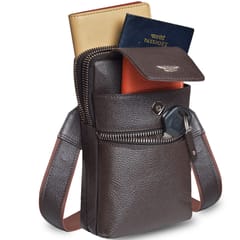 Genuine Leather Coffee Brown Small Messenger\Waist bag