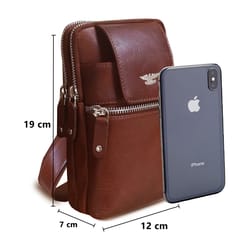 Genuine Leather Cogniac Small Messenger\Waist bag