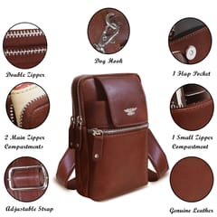 Genuine Leather Cogniac Small Messenger\Waist bag