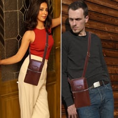 Genuine Leather Cogniac Small Messenger\Waist bag