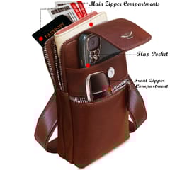Genuine Leather Cogniac Small Messenger\Waist bag