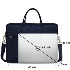 Upto 15.6 Inch Genuine Leather Blue Laptop Bag