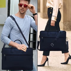 Upto 15.6 Inch Genuine Leather Blue Laptop Bag