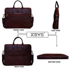 Upto 15.6 Inch Genuine Leather Brown Laptop Bag
