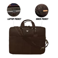 Genuine Leather 14 Inch Coffee Brown Laptop Bag