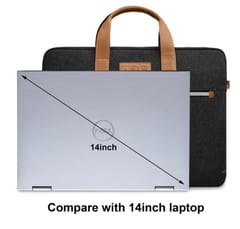 Denim & Leather 14 Inch Black Laptop Bag