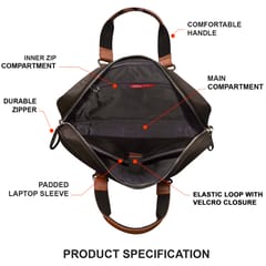 Genuine Leather 14 Inch Cofee & Tan Laptop Bag