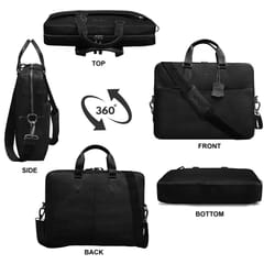 Genuine Leather 14 Inch Black Laptop Bag