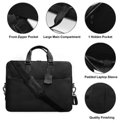 Genuine Leather 14 Inch Black Laptop Bag