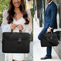 Genuine Leather 14 Inch Black Laptop Bag